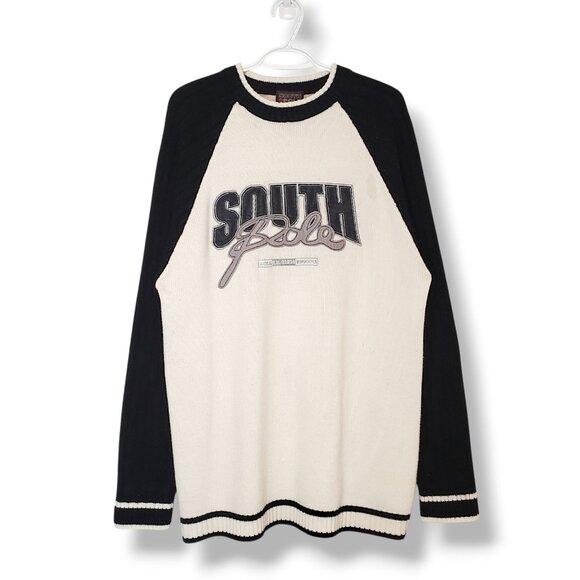 Vintage Y2k South Pole spellout knit sweater white size XL - Picture 1 of 4